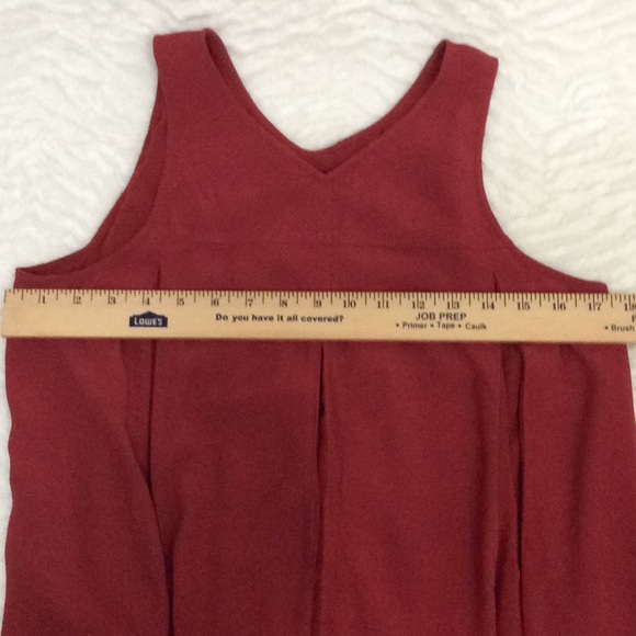 Madewell Brick Red Trapeze Pleated Top Sz 4 - Picture 7 of 8